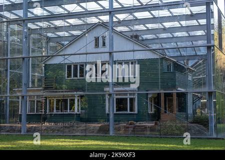 Zwiggelte, Niederlande - 18. Oktober 2022: Westerbork war ein Nazi-Durchgangslager in der Provinz Drenthe. Hauskommandant Camp Albert Konrad Gemmeker. Sel Stockfoto