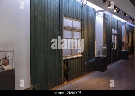 Zwiggelte, Niederlande - 18. Oktober 2022: Westerbork war ein Nazi-Durchgangslager in der Provinz Drenthe. Anne Frank und Etty Hillesum wurden von ihm transportiert Stockfoto