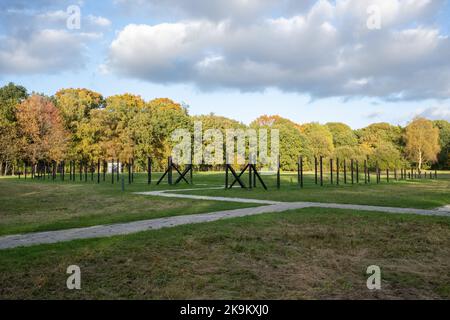 Zwiggelte, Niederlande - 18. Oktober 2022: Westerbork war ein Nazi-Durchgangslager in der Provinz Drenthe. Anne Frank und Etty Hillesum wurden von ihm transportiert Stockfoto