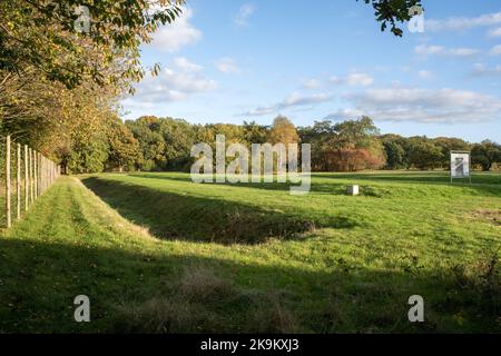 Zwiggelte, Niederlande - 18. Oktober 2022: Westerbork war ein Nazi-Durchgangslager in der Provinz Drenthe. Anne Frank und Etty Hillesum wurden von ihm transportiert Stockfoto