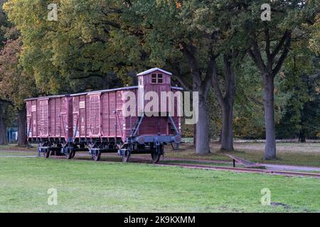 Zwiggelte, Niederlande - 18. Oktober 2022: Westerbork war ein Nazi-Durchgangslager in der Provinz Drenthe. Anne Frank und Etty Hillesum wurden von ihm transportiert Stockfoto