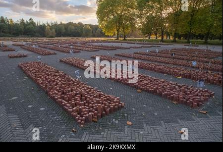 Zwiggelte, Niederlande - 18. Oktober 2022: Westerbork war ein Nazi-Durchgangslager in der Provinz Drenthe. Anne Frank und Etty Hillesum wurden von ihm transportiert Stockfoto