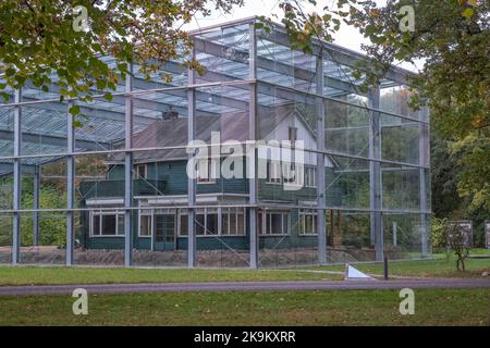 Zwiggelte, Niederlande - 18. Oktober 2022: Westerbork war ein Nazi-Durchgangslager in der Provinz Drenthe. Hauskommandant Camp Albert Konrad Gemmeker. Sel Stockfoto