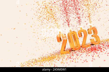 2023 Glückliche neue Jahr Karte Illustration Stockfoto