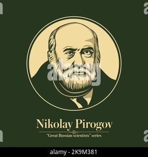 The Great Russian Scientists Series. Nikolay Pirogov war ein russischer Wissenschaftler, Arzt, Pädagoge, öffentliche Persönlichkeit Stock Vektor