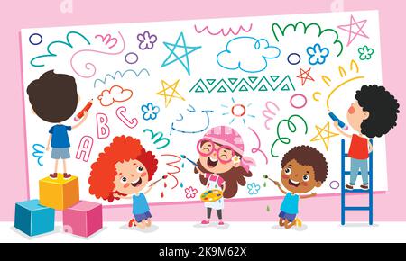 Art Concept Design Mit Witziger Figur Stock Vektor