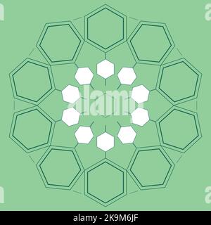 Schema-Vorlage für die Organisation von Unternehmen im Ökosystem Hexagon-Diagramm Stock Vektor