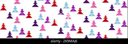 Weihnachtsbäume und Schneeflocken, Neujahr Vektor-Tapete Stock Vektor