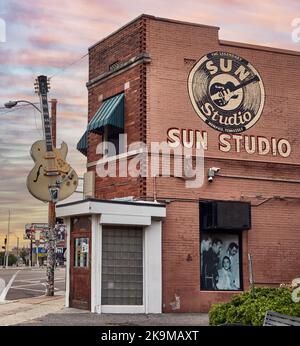 Das Sun-Aufnahmestudio in Memphis, Tennessee, das jahrelang vom musikalischen Impresario Sam Phillips betrieben wurde. Stockfoto