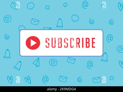 Subscribe Button editierbare Vektordatei. Beste Ideen für Social-Media-Influencer und Firmeninhaber. Stock Vektor