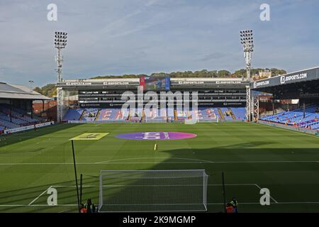 London, Großbritannien. 29. Oktober 2022. Blick auf den Selhurst Park vor dem Auftakt während des Premier League-Spiels zwischen Crystal Palace und Southampton im Selhurst Park, London, England am 29. Oktober 2022. Foto von Pedro Soares. Nur zur redaktionellen Verwendung, Lizenz für kommerzielle Nutzung erforderlich. Keine Verwendung bei Wetten, Spielen oder Veröffentlichungen einzelner Clubs/Vereine/Spieler. Kredit: UK Sports Pics Ltd/Alamy Live Nachrichten Stockfoto