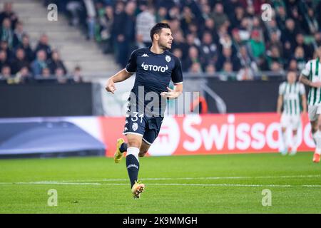 Budapest, Ungarn. 27h, Oktober 2022. Kevin Volland (31) aus Monaco beim UEFA Europa League-Spiel zwischen Ferencvaros und Monaco in der Groupama Arena in Budapest. (Foto: Gonzales Photo - Balazs Popal). Stockfoto