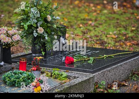 Brünn, Tschechische Republik. 29. Oktober 2022. Der Brünner Zentralfriedhof, abgebildet vor dem Allerseelentag, am 29. Oktober 2022,´ Brno, Tschechische Republik. Quelle: Patrik Uhlir/CTK Photo/Alamy Live News Stockfoto