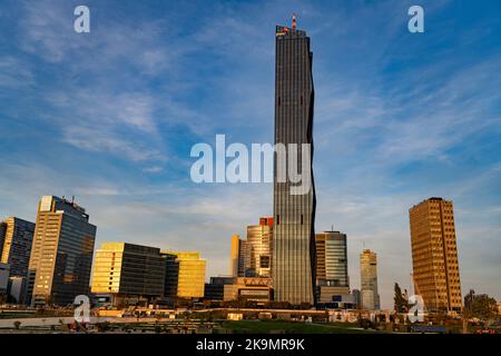 Donau City in Wien Stockfoto