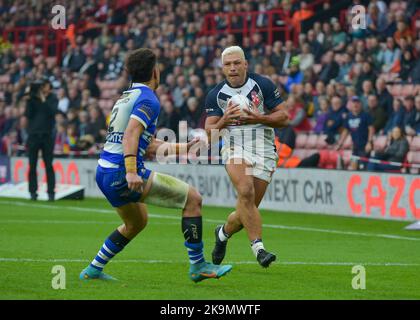 Ryan Hall of England Rugby League World Cup 2021 Gruppe A Spiel zwischen Griechenland und England in der Bramall Lane, Sheffield, South Yorkshire, Großbritannien am 29. Oktober 2022 (Foto von Craig Cresswell/Alamy Live News) Stockfoto