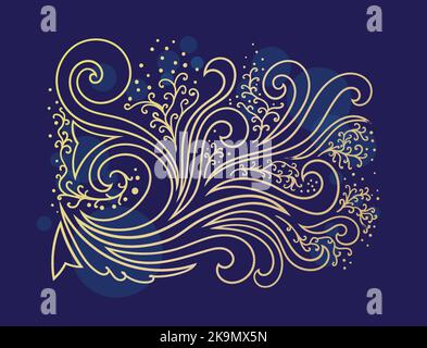 Elegante ornamentale Gold Vektor Winter festliche Karte Stock Vektor