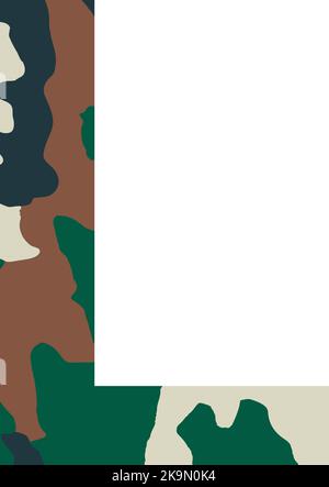 Englisches Alphabet Buchstabe L, Khaki-Stil isoliert auf weißem Hintergrund - Vektor-Illustration Stock Vektor