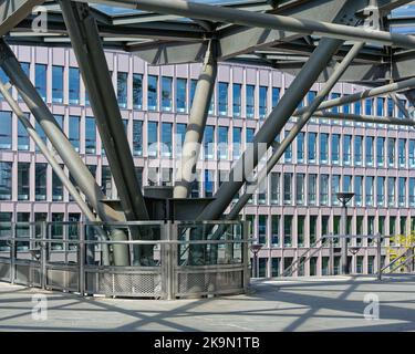 Details der Strukturelemente für eine Glasdachkonstruktion Stockfoto