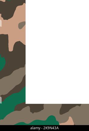 Englisches Alphabet Buchstabe L, Khaki-Stil isoliert auf weißem Hintergrund - Vektor-Illustration Stock Vektor