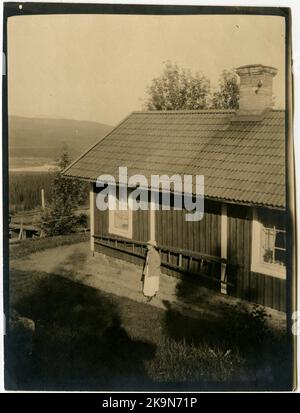 Die Landesgrenze bei Storlien das letzte Gleisschutzhaus, 562 Limit. Stockfoto
