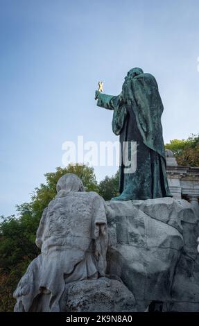 Denkmal des hl. Gerard von Csanad (Szent Gellert) - Budapest, Ungarn Stockfoto