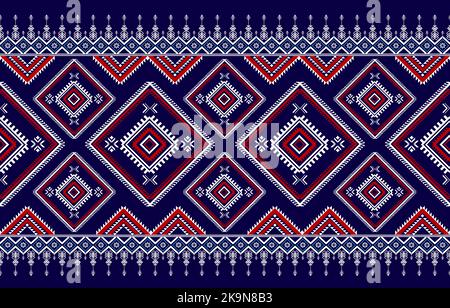 Abstrakter Hintergrund Basis geometrische ethnische Stoffmuster, orientalischen Stil Stoff Textur, traditionelle ethnische Stil für die Dekoration, ethnische Textil zurück Stockfoto