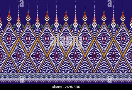 Abstrakter Hintergrund Basis geometrische ethnische Stoffmuster, orientalischen Stil Stoff Textur, traditionelle ethnische Stil für die Dekoration, ethnische Textil zurück Stockfoto