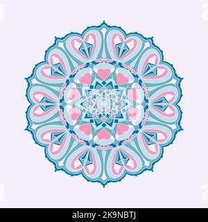 Mandala ethnischen runden Element. Handgezeichneter Doodle farbenfroher Hintergrund im Kreis. Stock Vektor
