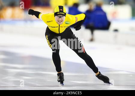 2022-10-29 17:12:20 Heerenveen - Joep Wennemars in Aktion auf den 1500 Metern während des WM-Qualifying-Turniers in Thialf. ANP VINCENT JANNINK niederlande Out - belgien Out Stockfoto