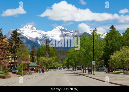 Banff Street, Banff, Kanada Stockfoto