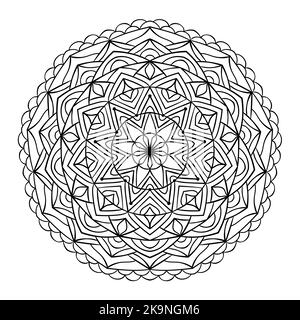 Mandala-Muster. Runder dekorativer dekorativer Hintergrund. Malbuch-Element. Stock Vektor