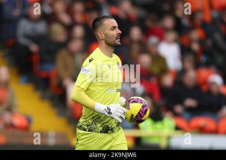 29.. Oktober 2022; Tannadice Park, Dundee, Schottland: Scottish Premier League Football, Dundee United gegen Motherwell; Mark Birighitti von Dundee United Credit: Action Plus Sports Images/Alamy Live News Stockfoto