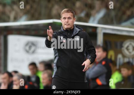 29.. Oktober 2022; Tannadice Park, Dundee, Schottland: Scottish Premier League Football, Dundee United gegen Motherwell; Motherwell-Manager Steven Hammell Credit: Action Plus Sports Images/Alamy Live News Stockfoto