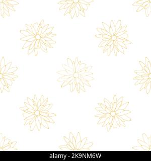 Nahtloses Blumenmuster. Dekorative botanische Hintergrund von Hand gezeichnet hellen Rudbeckia Blumen. Frühling, Sommer Design für Textil, Scrapbook, Prints. Stock Vektor