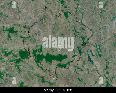 Orhei, Bezirk Moldawien. Satellitenkarte mit niedriger Auflösung Stockfoto