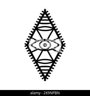 Abstraktes Augenbild. Okkulte, heilige Geometrie, Symbol der Philosophie Stock Vektor