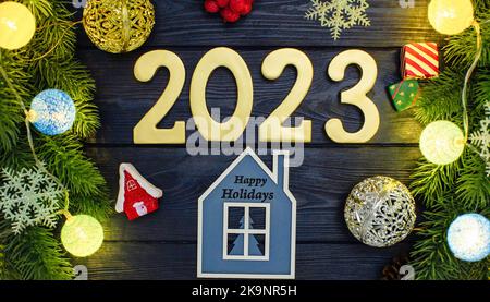 Hintergrund Xmas Design für Horizontal weihnachten Poster, Grußkarten, Header, Website Stockfoto