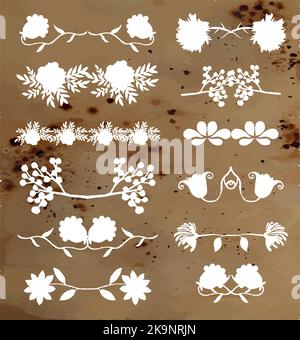 Vektor-Set mit Blumenrahmen. Elemente des Designs. Stock Vektor