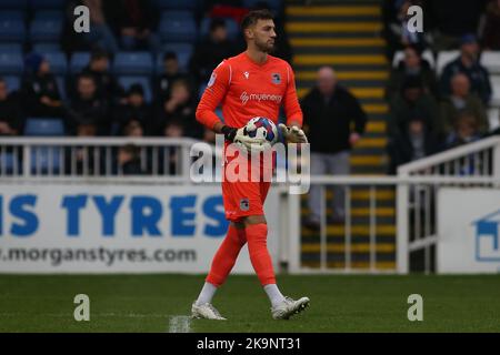 Grimsby Town Torwart Max Crocombe während des Spiels der Sky Bet League 2 zwischen Hartlepool United und Grimsby Town im Victoria Park, Hartlepool am Samstag, 29.. Oktober 2022. (Kredit: Michael Driver | MI Nachrichten) Kredit: MI Nachrichten & Sport /Alamy Live Nachrichten Stockfoto