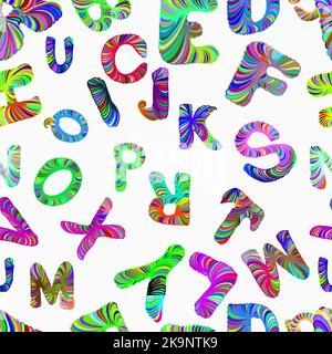 Abstrakter, farbenfroher Hintergrund mit handgezeichneten Buchstaben Stock Vektor