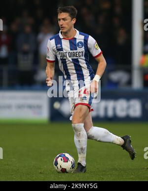 Alex Lacey von Hartlepool United während des Spiels der Sky Bet League 2 zwischen Hartlepool United und Grimsby Town im Victoria Park, Hartlepool, am Samstag, den 29.. Oktober 2022. (Kredit: Michael Driver | MI Nachrichten) Kredit: MI Nachrichten & Sport /Alamy Live Nachrichten Stockfoto