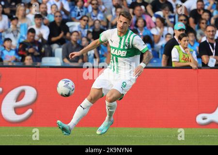 Neapel, Kampanien, Italien. 29. Oktober 2022. Andrea PinamontiWährend des italienischen Serie A Fußballmatches SSC Napoli gegen US Sassuolo am 2022. Oktober im Diego Armando Maradona Stadium in Neapel.in Bild: (Bildquelle: © Fabio Sasso/ZUMA Press Wire) Bildquelle: ZUMA Press, Inc./Alamy Live News Stockfoto