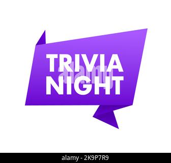 Hand hält Megaphon mit Trivia Nacht. Megaphon-Banner. Webdesign. Vektorgrafik Stock Vektor
