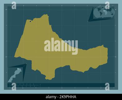 Tanger-Tetouan-Al Hoceima, Region Marokko. Einfarbige Form. Karten für zusätzliche Eckposition Stockfoto