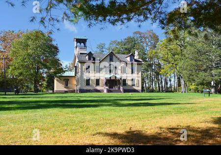 KINDERHOOK, NEW YORK - 19 Okt 2022: Lindenwald Estate eine nationale historische Stätte und die Heimat des 8.. Präsidenten der Vereinigten Staaten Martin Van Buren Stockfoto