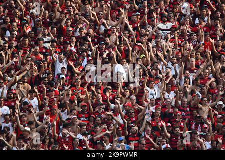 Guayaquil, Ecuador. 29. Oktober 2022. Flamengo-Fans, während des Spiels zwischen Flamengo und Athletico, für das Copa Libertadores Finale 2022, im Estadio Monumental Isidro Romero Carbo an diesem Samstag 29. 30761 (DiaEsportivo/SPP) Quelle: SPP Sport Press Foto. /Alamy Live News Stockfoto