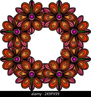 Heller Blumenkranz. Vintage-Design-Element. Blumenrahmen. Stock Vektor