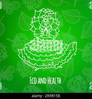 Abstrakte Illustration. Eco-Hintergrund. Öko und Gesundheit Zitat Stock Vektor