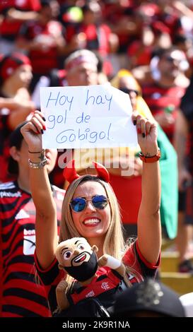 Guayaquil, Ecuador. 29. Oktober 2022. 29.. Oktober 2022: Tarqui, Nord-Guayaquil, Ecuador; Fans von Flamengo, vor dem Finale der Copa Libertadores zwischen Flamengo und Atletico Credit: Action Plus Sports Images/Alamy Live News Stockfoto