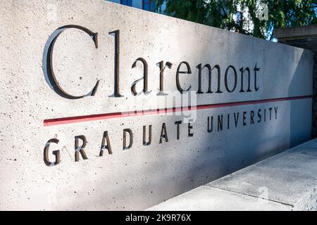 Die Claremont Graduate University ist eine private, vollständig graduierte Universität. Es ist Mitglied der Claremont Colleges. Stockfoto